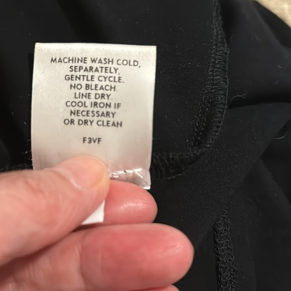 Eileen Fisher Stretch Jersey Faux Wrap Overlay A-Line Midi Skirt Black-XS - Picture 9 of 11